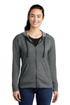 Sport-Tek  Women's PosiCharge  Tri-Blend Wicking Fleece Full-Zip Hooded Jacket LST293