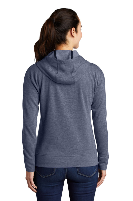 Sport-Tek  Women's PosiCharge  Tri-Blend Wicking Fleece Full-Zip Hooded Jacket LST293
