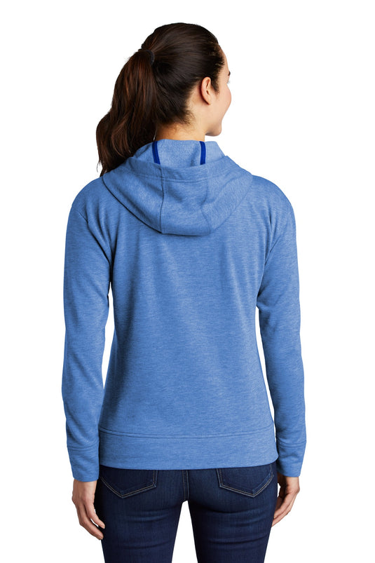 Sport-Tek  Women's PosiCharge  Tri-Blend Wicking Fleece Full-Zip Hooded Jacket LST293