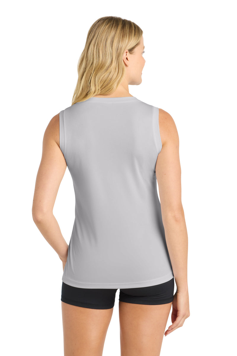 Load image into Gallery viewer, Sport-Tek Women&#39;s Sleeveless PosiCharge Competitor V-Neck Tee. LST352
