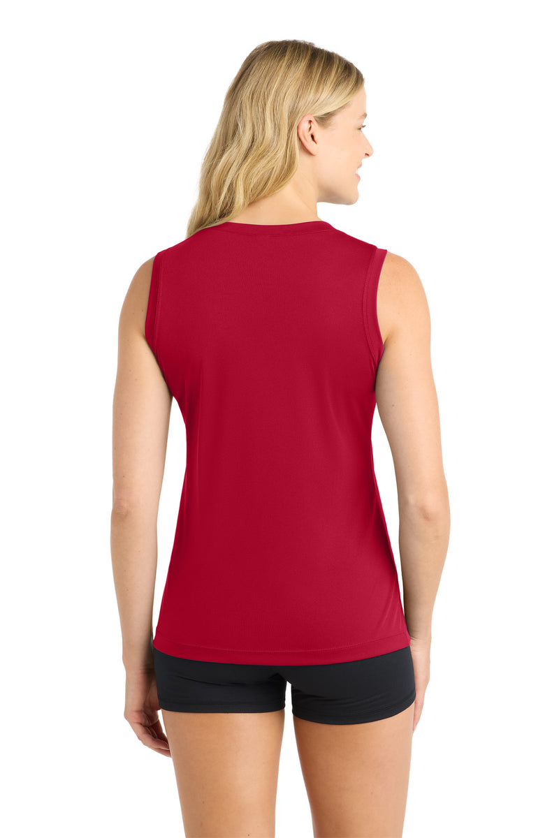 Load image into Gallery viewer, Sport-Tek Women&#39;s Sleeveless PosiCharge Competitor V-Neck Tee. LST352
