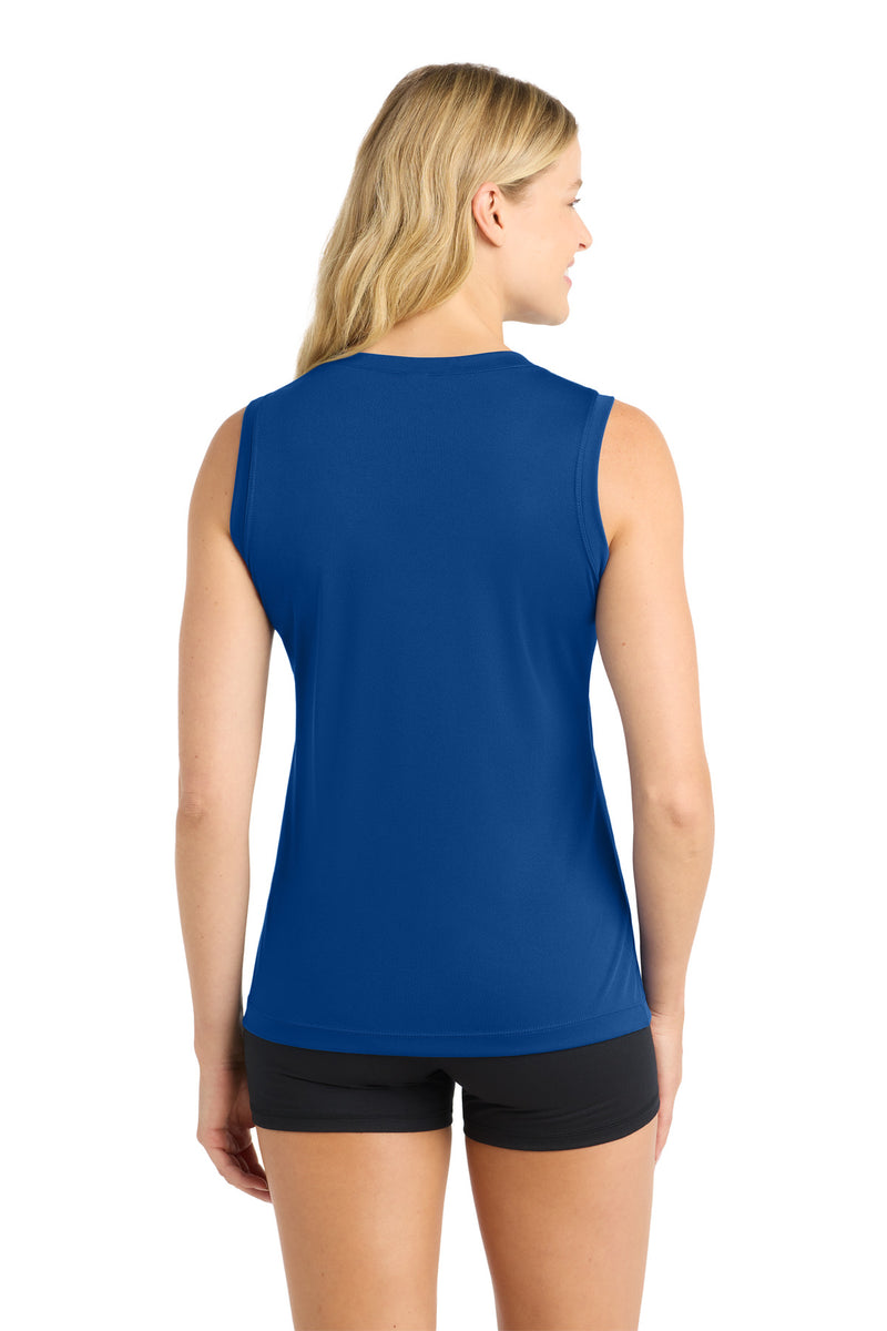 Load image into Gallery viewer, Sport-Tek Women&#39;s Sleeveless PosiCharge Competitor V-Neck Tee. LST352
