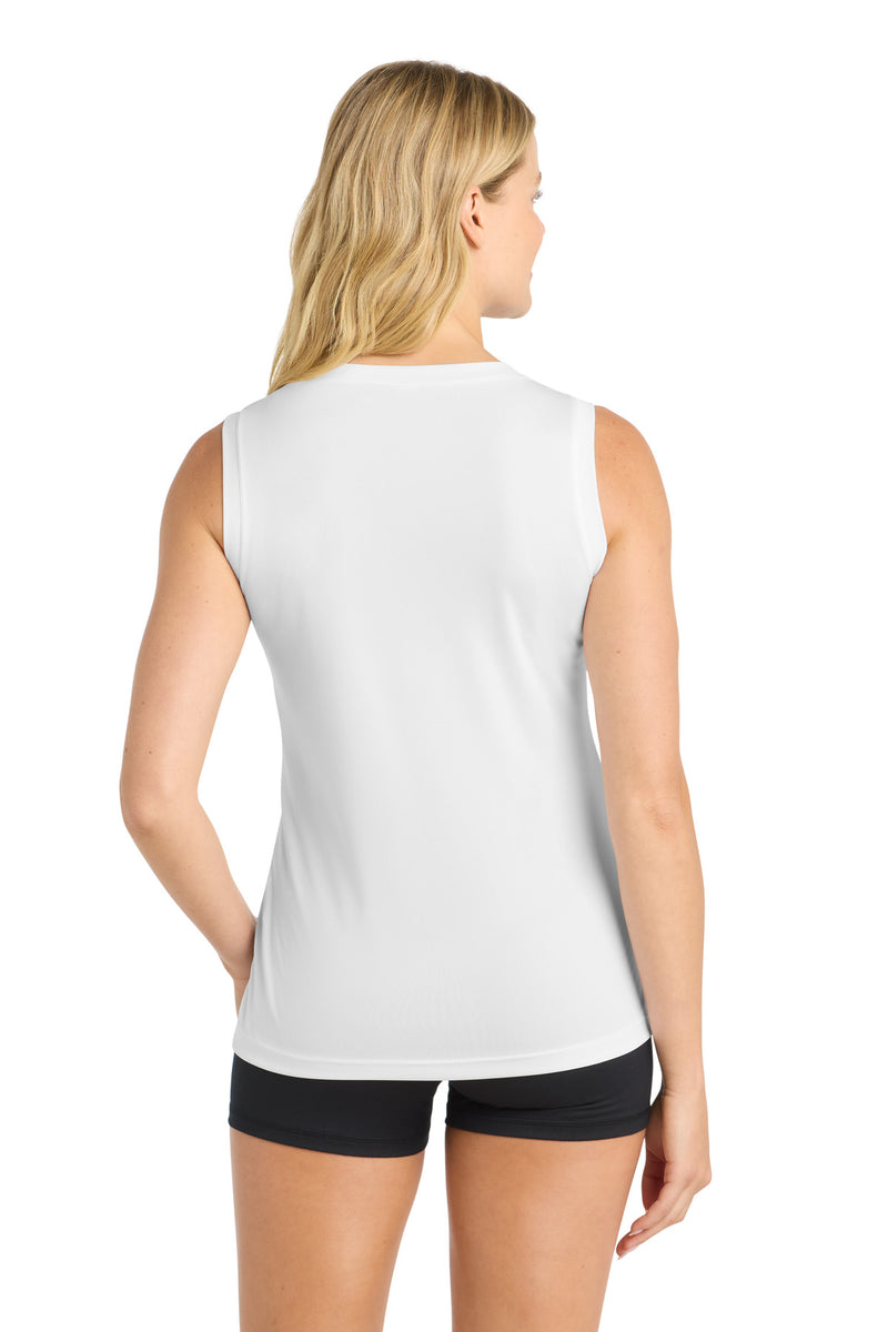 Load image into Gallery viewer, Sport-Tek Women&#39;s Sleeveless PosiCharge Competitor V-Neck Tee. LST352
