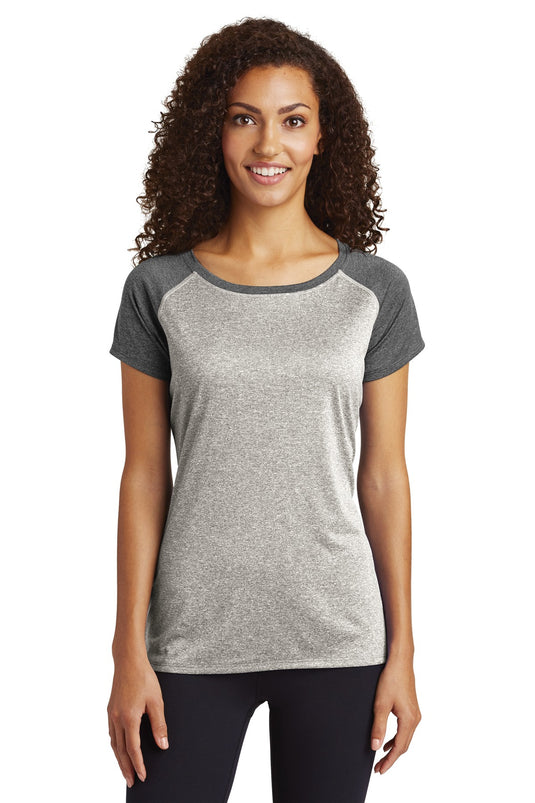 Sport-Tek  Women's Heather-On-Heather Contender  Scoop Neck Tee. LST362