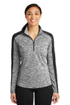 Sport-Tek Women's PosiCharge Electric Heather Colorblock 1/4-Zip Pullover. LST397