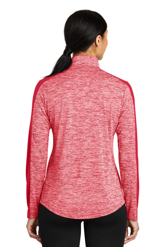 Sport-Tek Women's PosiCharge Electric Heather Colorblock 1/4-Zip Pullover. LST397