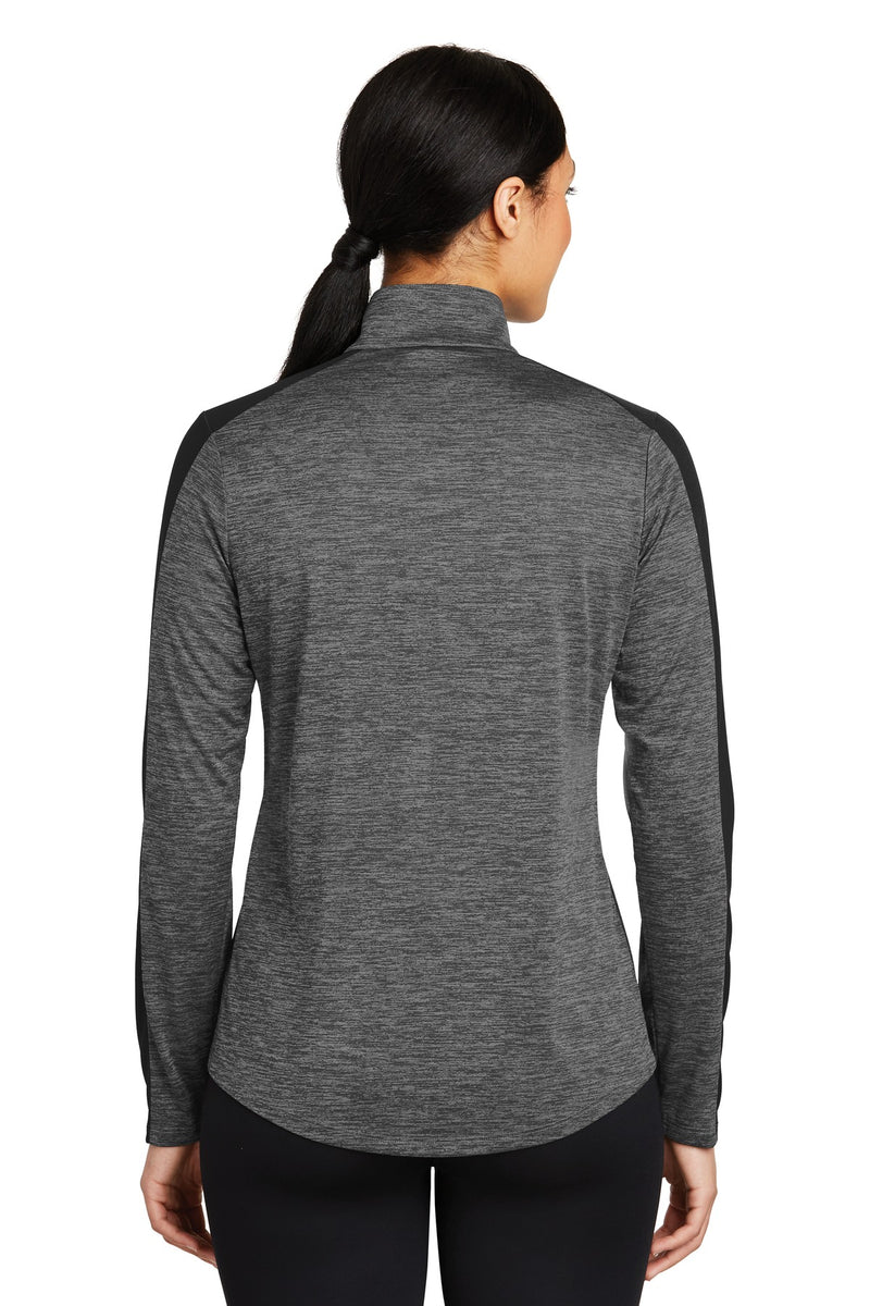 Load image into Gallery viewer, Sport-Tek Women&#39;s PosiCharge Electric Heather Colorblock 1/4-Zip Pullover. LST397
