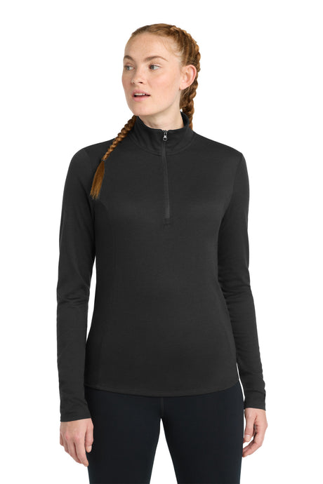 Sport-Tek  Women's PosiCharge  Tri-Blend Wicking 1/4-Zip Pullover. LST407