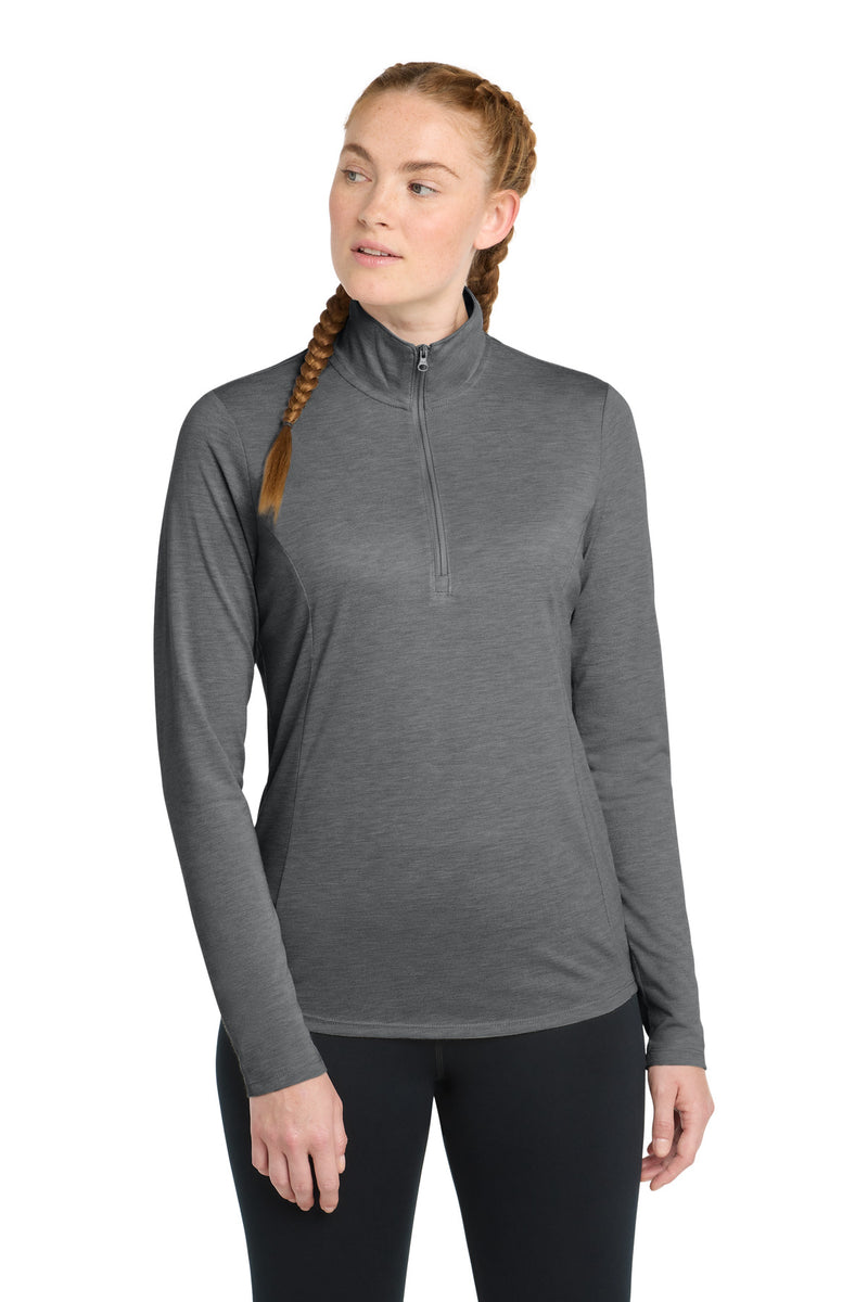 Load image into Gallery viewer, Sport-Tek  Women&#39;s PosiCharge  Tri-Blend Wicking 1/4-Zip Pullover. LST407
