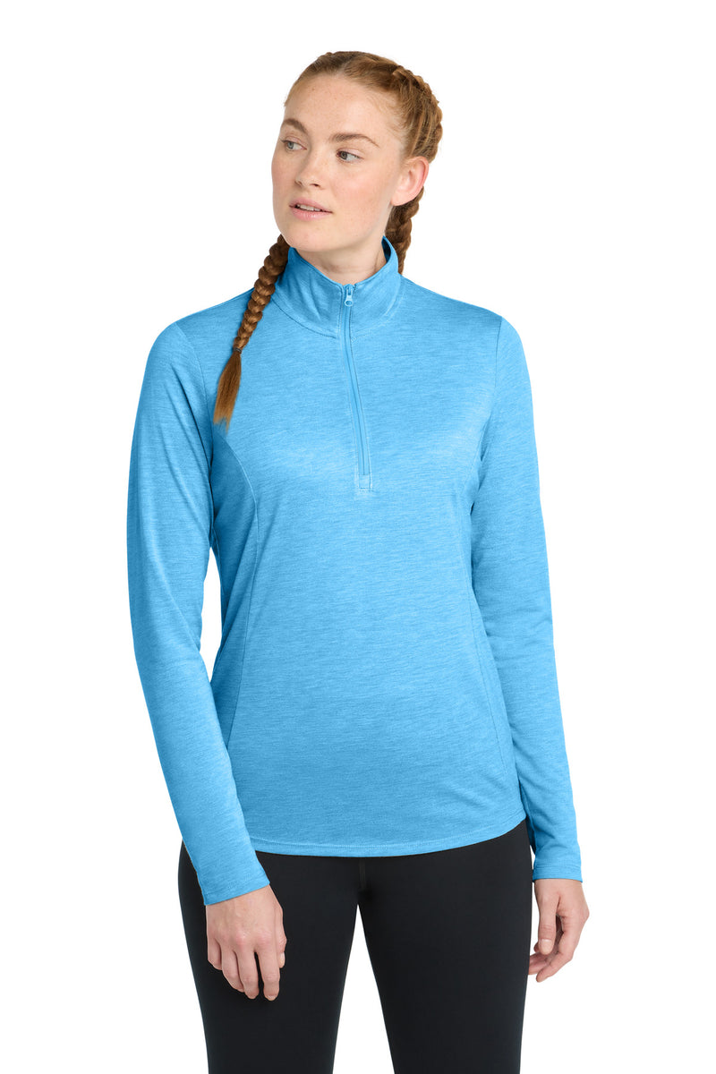 Load image into Gallery viewer, Sport-Tek  Women&#39;s PosiCharge  Tri-Blend Wicking 1/4-Zip Pullover. LST407
