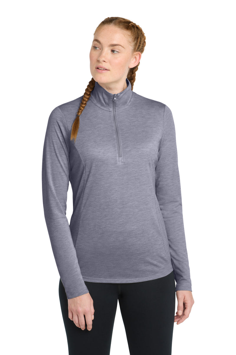 Load image into Gallery viewer, Sport-Tek  Women&#39;s PosiCharge  Tri-Blend Wicking 1/4-Zip Pullover. LST407
