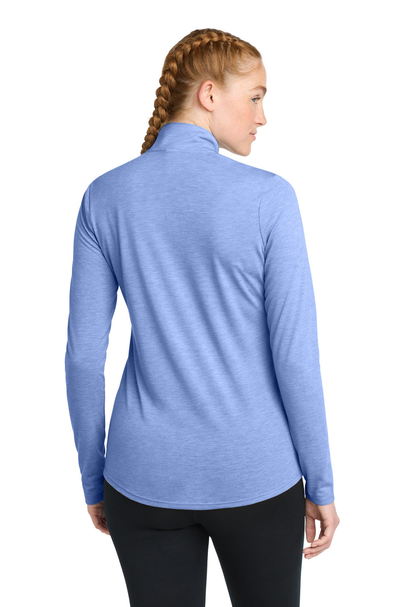 Load image into Gallery viewer, Sport-Tek  Women&#39;s PosiCharge  Tri-Blend Wicking 1/4-Zip Pullover. LST407
