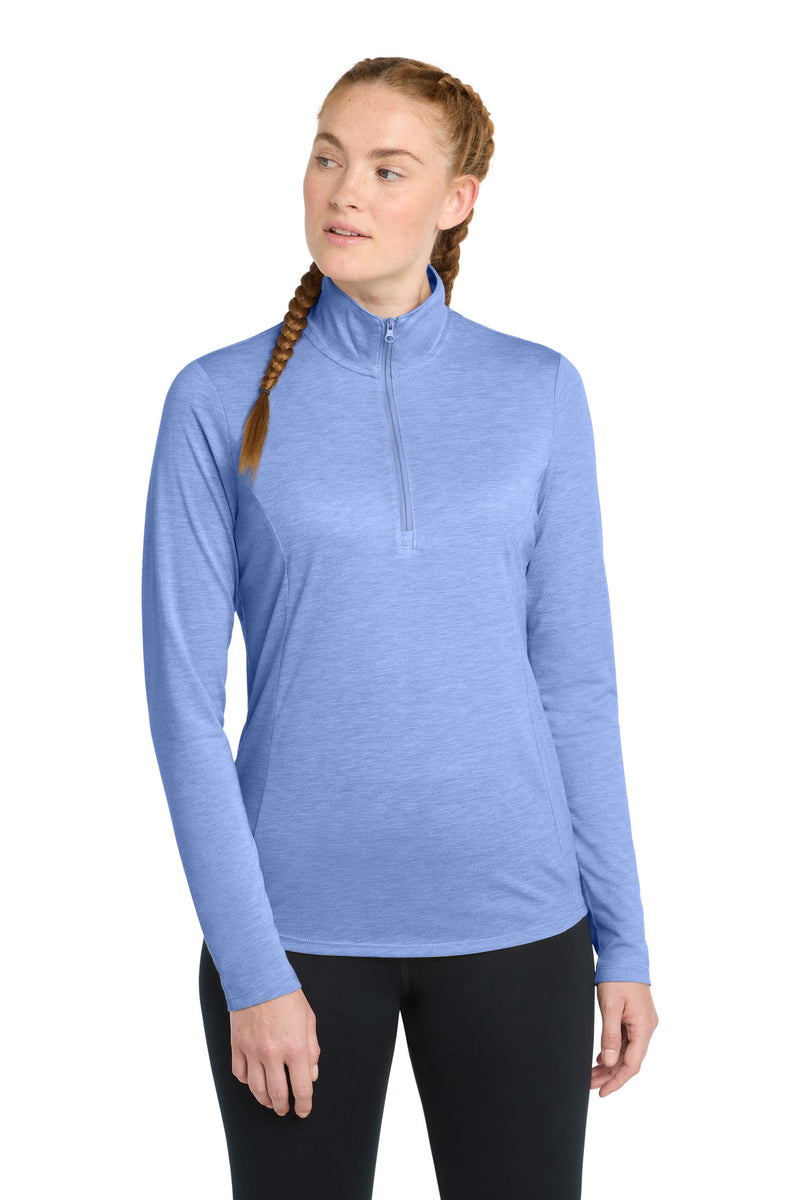 Load image into Gallery viewer, Sport-Tek  Women&#39;s PosiCharge  Tri-Blend Wicking 1/4-Zip Pullover. LST407
