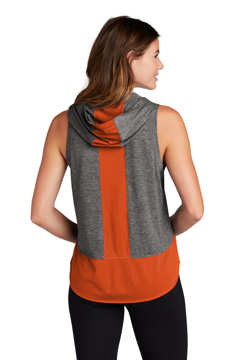 Load image into Gallery viewer, Sport-Tek  Women&#39;s PosiCharge  Tri-Blend Wicking Draft Hoodie Tank. LST410
