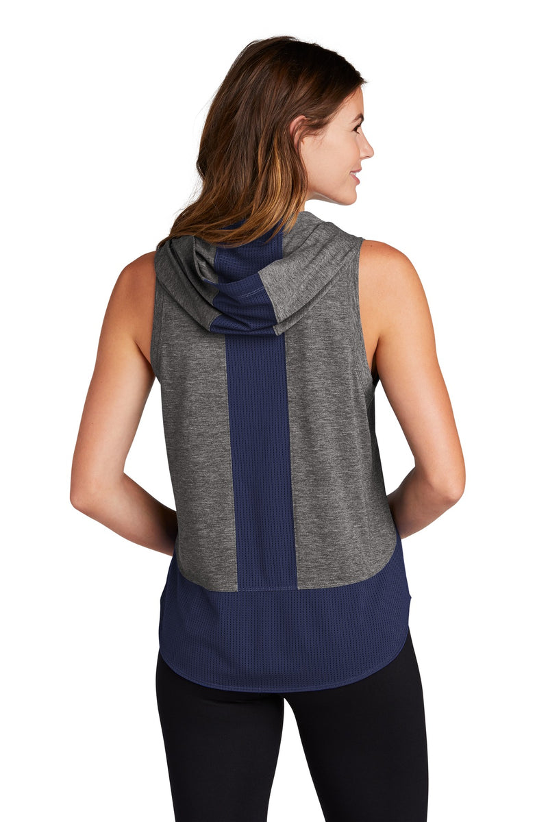 Load image into Gallery viewer, Sport-Tek  Women&#39;s PosiCharge  Tri-Blend Wicking Draft Hoodie Tank. LST410
