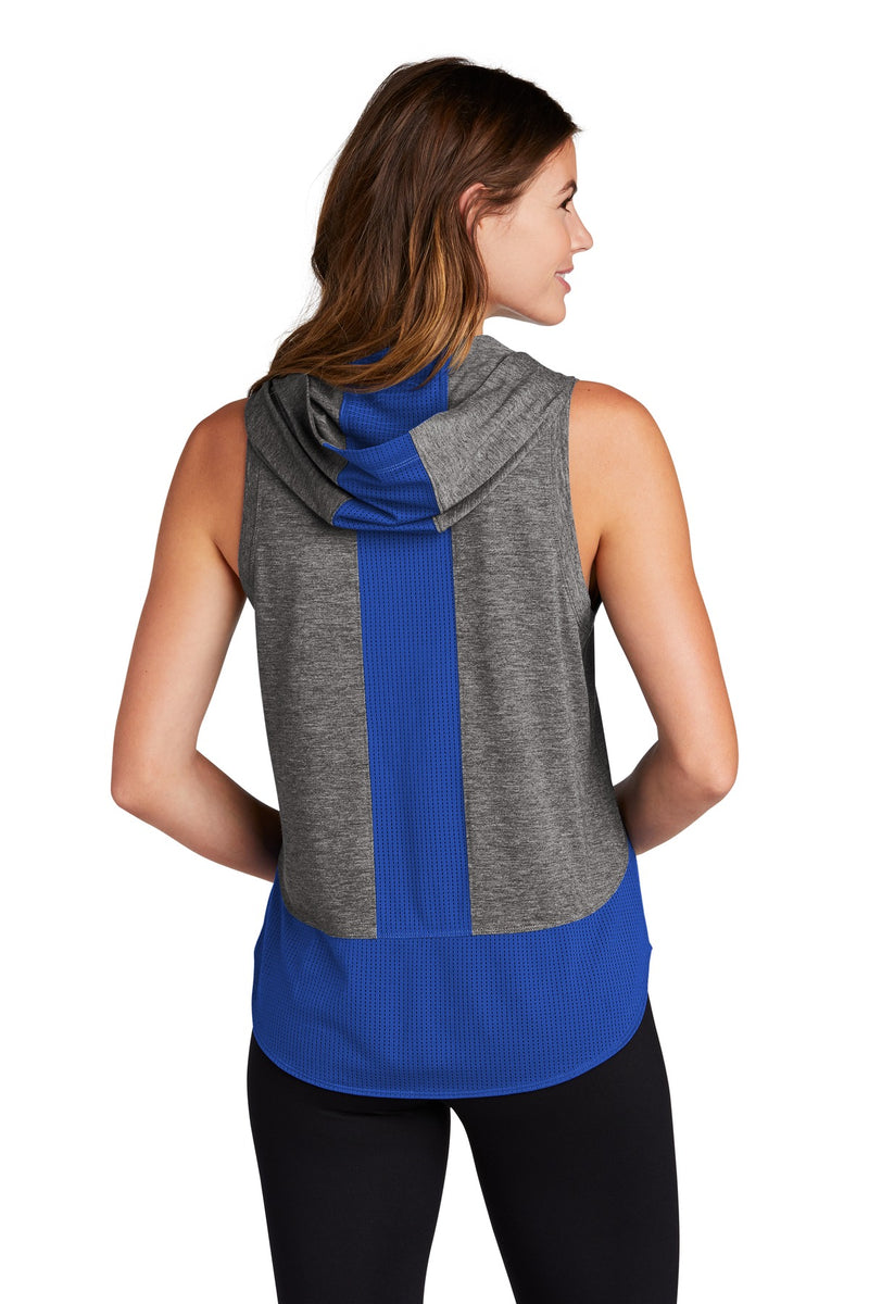 Load image into Gallery viewer, Sport-Tek  Women&#39;s PosiCharge  Tri-Blend Wicking Draft Hoodie Tank. LST410
