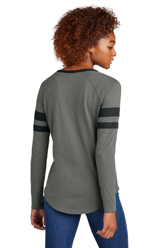 Sport-Tek Women's Halftime Stripe Long Sleeve V-Neck Tee LST6043