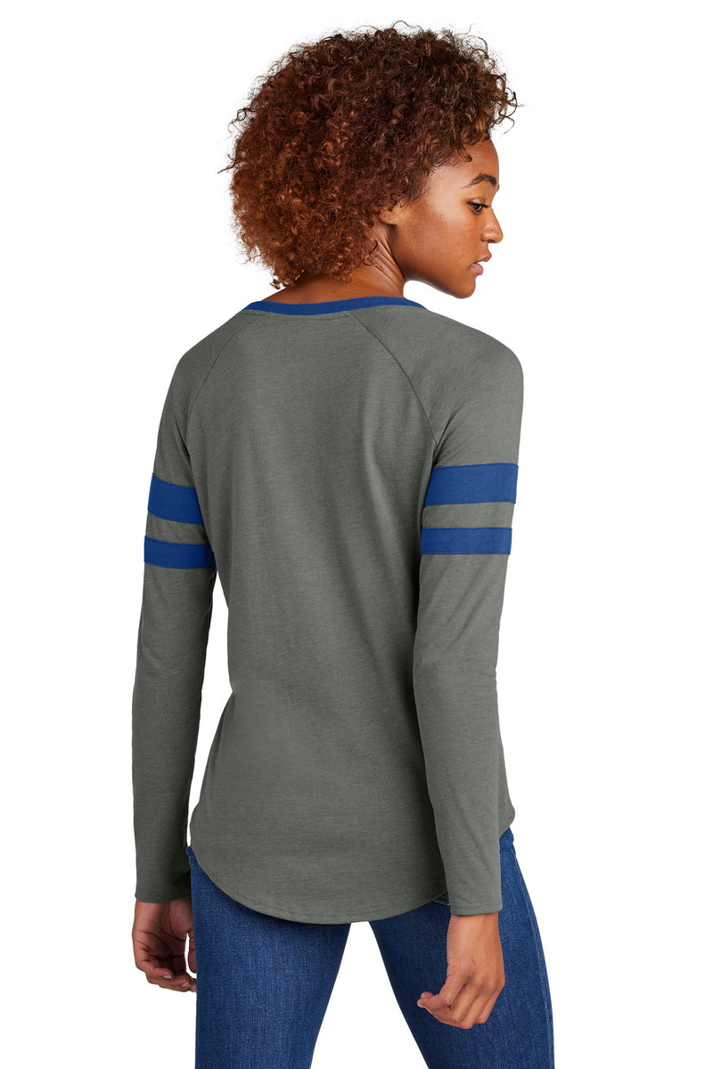Load image into Gallery viewer, Sport-Tek Women&#39;s Halftime Stripe Long Sleeve V-Neck Tee LST6043
