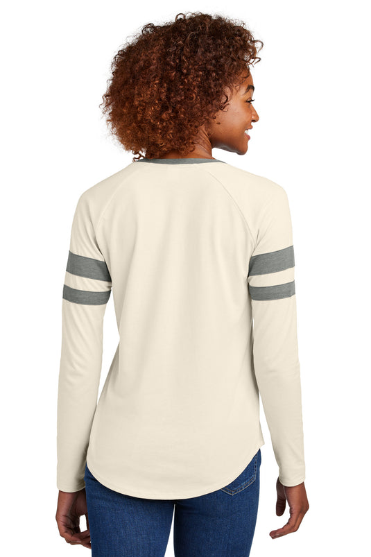 Sport-Tek Women's Halftime Stripe Long Sleeve V-Neck Tee LST6043