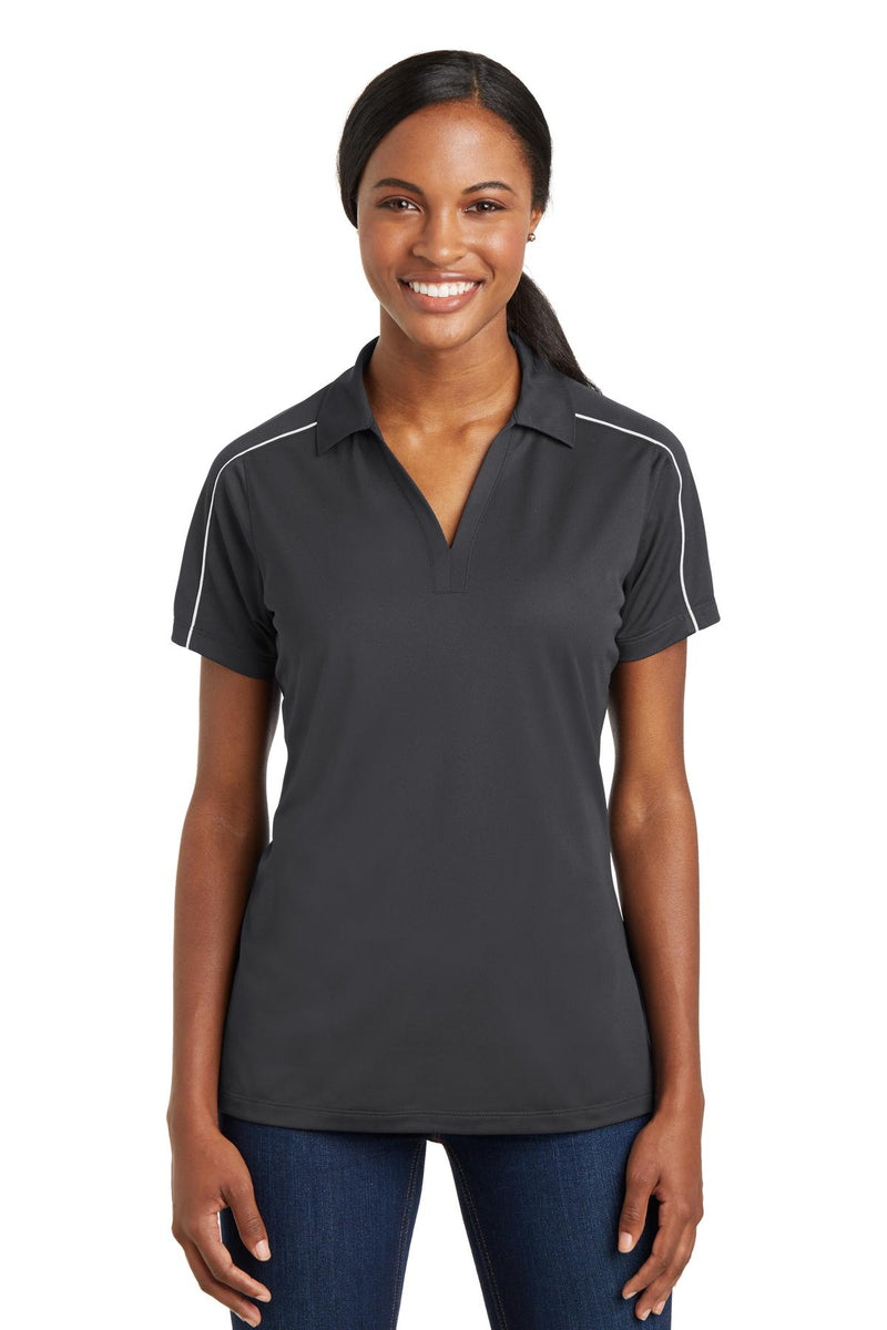 Load image into Gallery viewer, Sport-Tek Women&#39;s Micropique Sport-Wick Piped Polo. LST653
