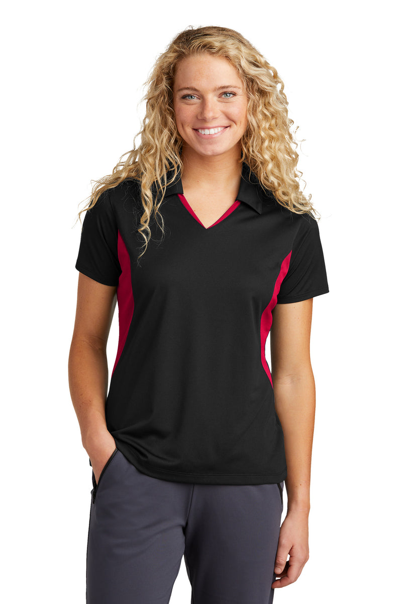 Load image into Gallery viewer, Sport-Tek Women&#39;s Side Blocked Micropique Sport-Wick Polo. LST655
