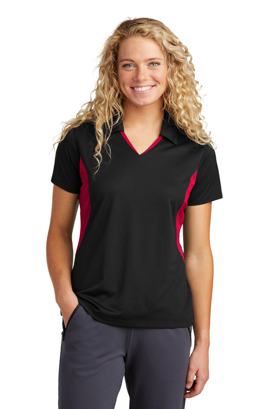 Sport-Tek Women's Side Blocked Micropique Sport-Wick Polo. LST655