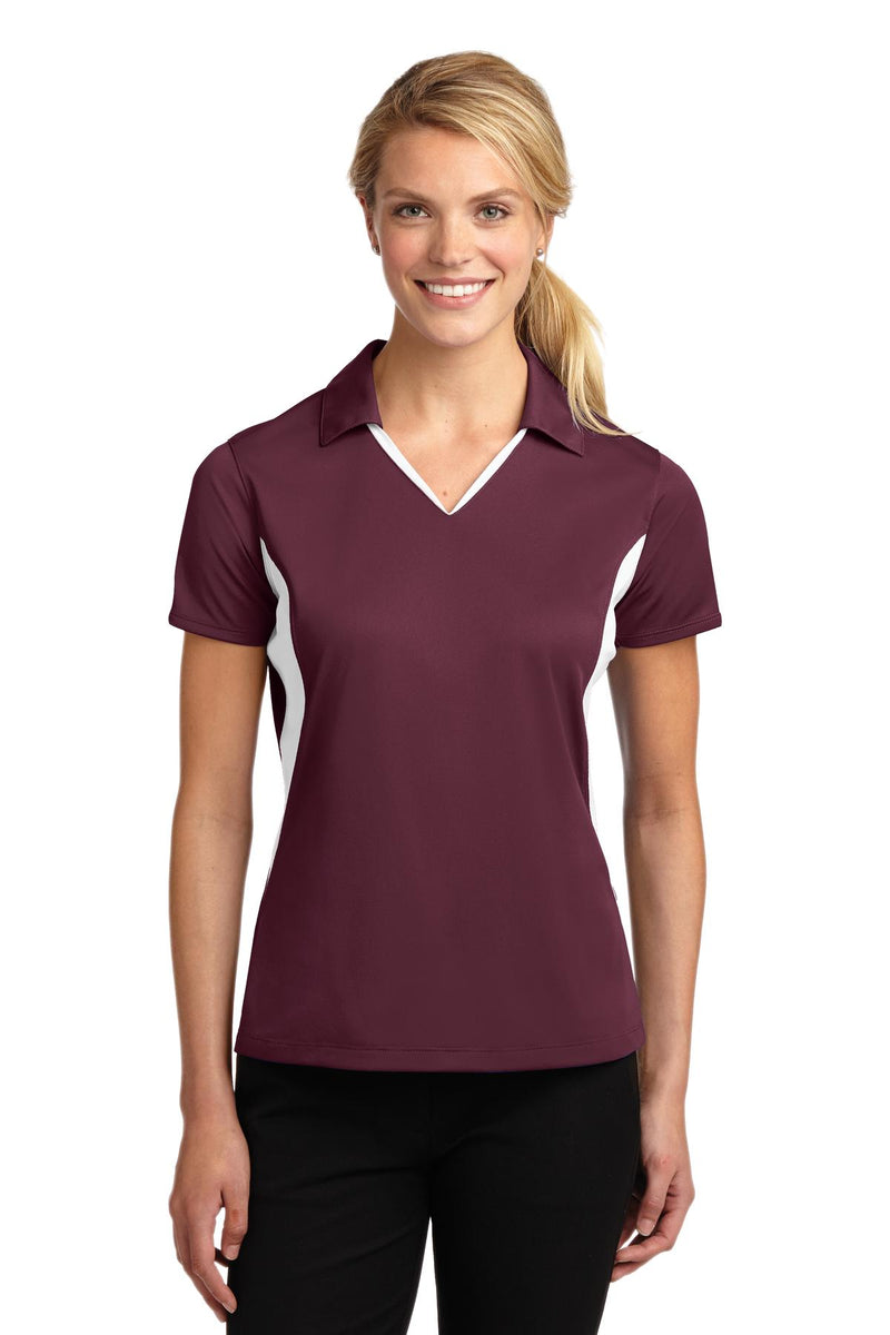 Load image into Gallery viewer, Sport-Tek Women&#39;s Side Blocked Micropique Sport-Wick Polo. LST655
