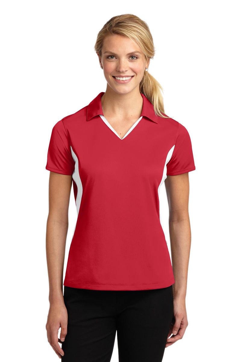 Load image into Gallery viewer, Sport-Tek Women&#39;s Side Blocked Micropique Sport-Wick Polo. LST655
