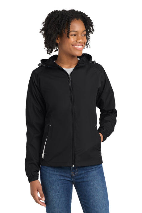 Sport-Tek Women's Colorblock Hooded Raglan Jacket. LST76