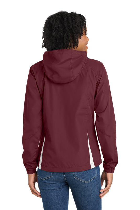 Sport-Tek Women's Colorblock Hooded Raglan Jacket. LST76