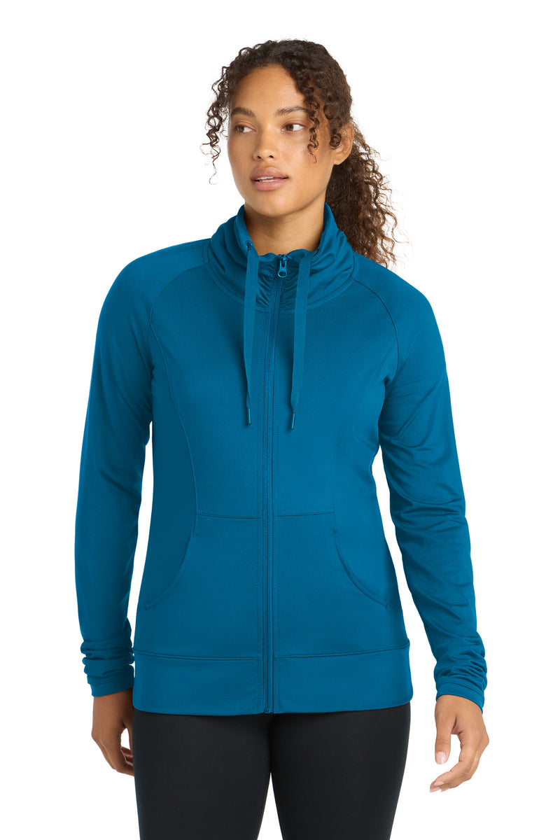 Load image into Gallery viewer, Sport-Tek Women&#39;s Sport-Wick Stretch Full-Zip Jacket. LST852
