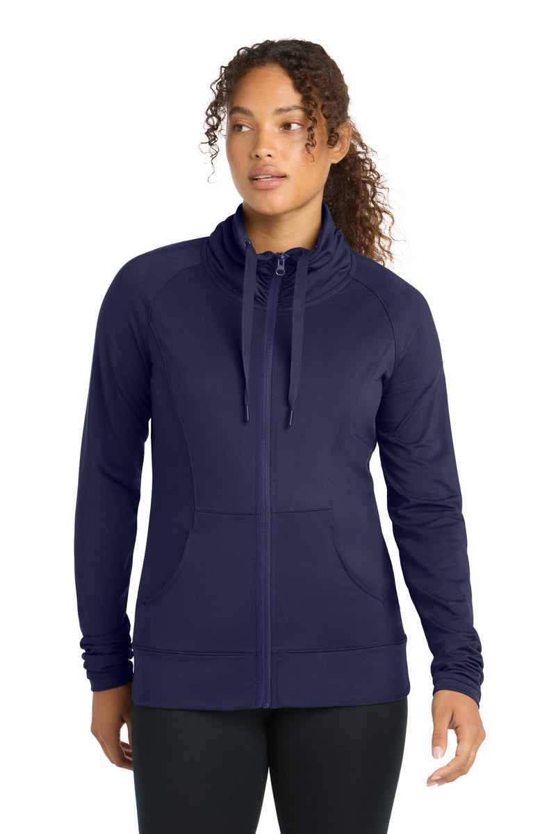Load image into Gallery viewer, Sport-Tek Women&#39;s Sport-Wick Stretch Full-Zip Jacket. LST852
