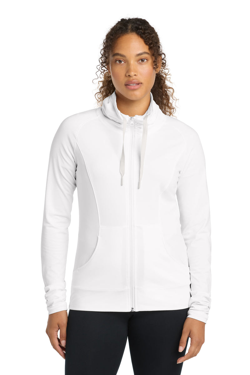 Load image into Gallery viewer, Sport-Tek Women&#39;s Sport-Wick Stretch Full-Zip Jacket. LST852
