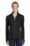 Sport-Tek Women's Sport-Wick Stretch Contrast Full-Zip Jacket.  LST853