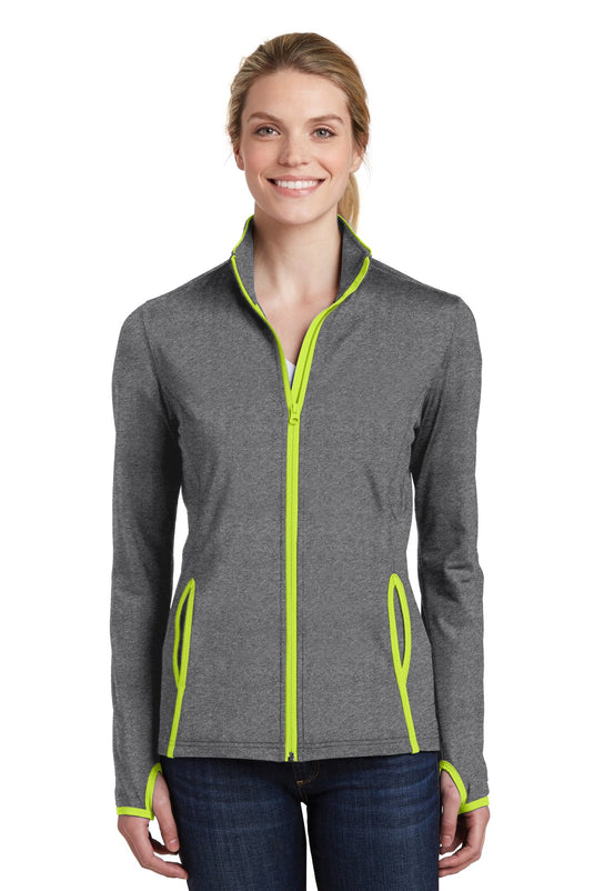 Sport-Tek Women's Sport-Wick Stretch Contrast Full-Zip Jacket.  LST853