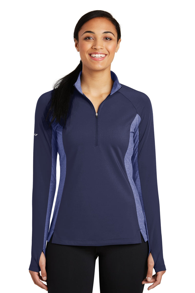 Load image into Gallery viewer, Sport-Tek Women&#39;s Sport-Wick Stretch Contrast 1/4-Zip Pullover. LST854
