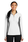 Sport-Tek Women's Sport-Wick Stretch Contrast 1/4-Zip Pullover. LST854