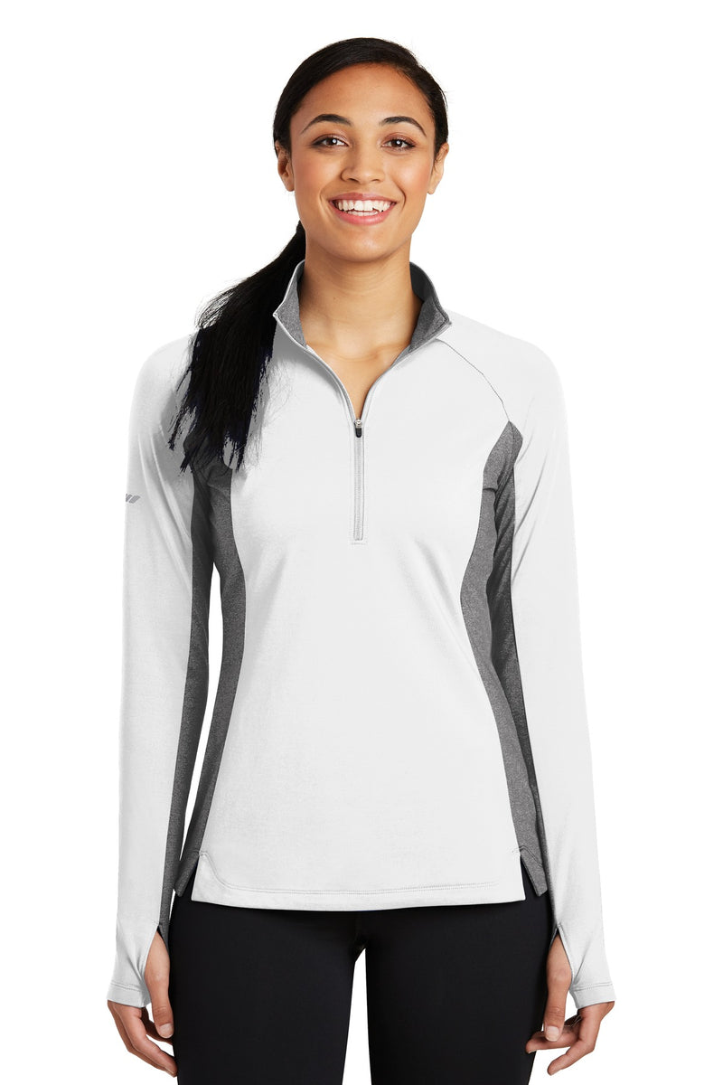 Load image into Gallery viewer, Sport-Tek Women&#39;s Sport-Wick Stretch Contrast 1/4-Zip Pullover. LST854
