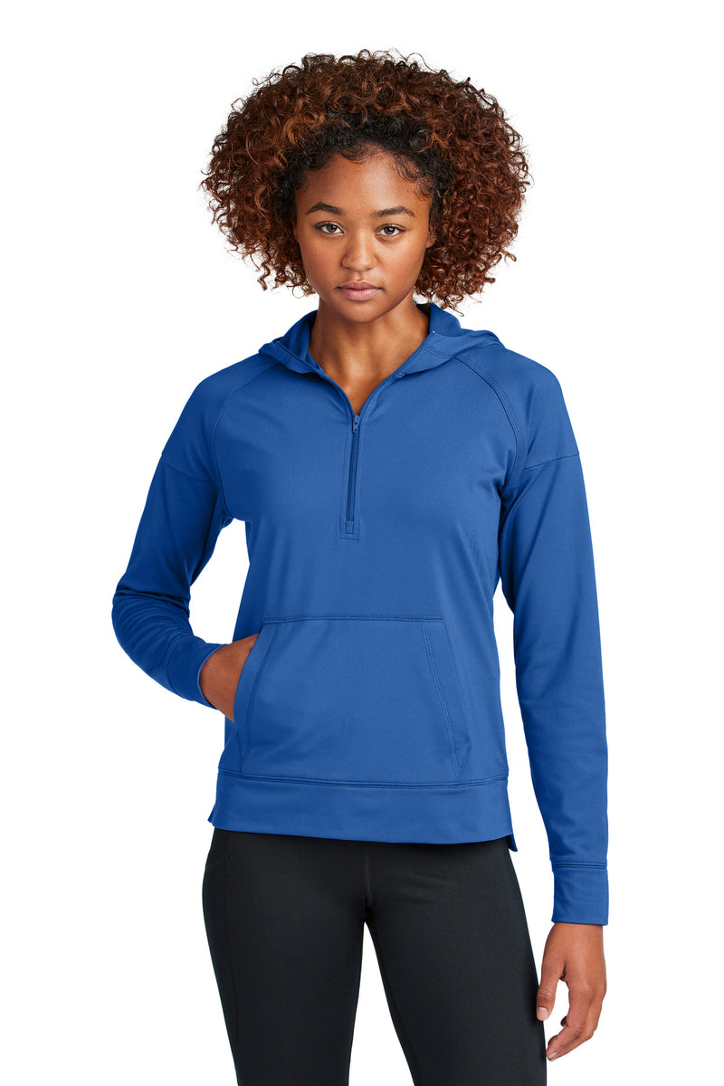 Load image into Gallery viewer, Sport-Tek Women&#39;s Sport-Wick Stretch 1/2-Zip Hoodie LST856
