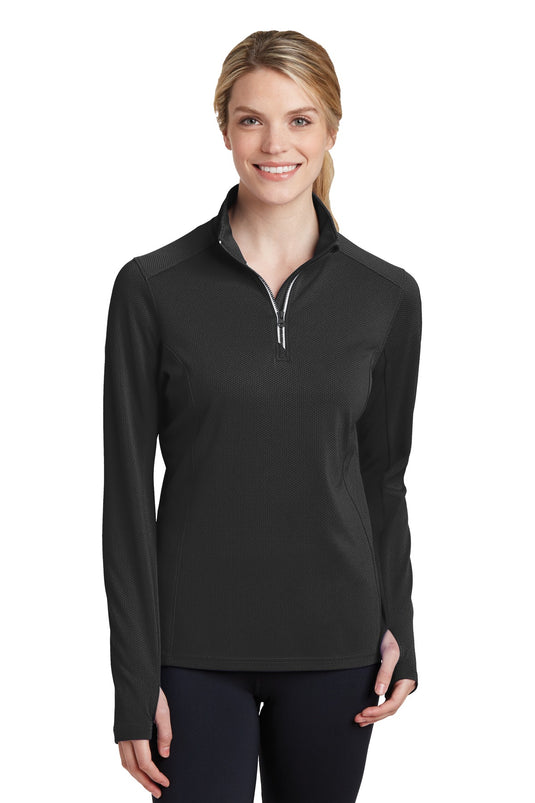 Sport-Tek Women's Sport-Wick Textured 1/4-Zip Pullover.  LST860
