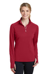 Sport-Tek Women's Sport-Wick Textured 1/4-Zip Pullover.  LST860
