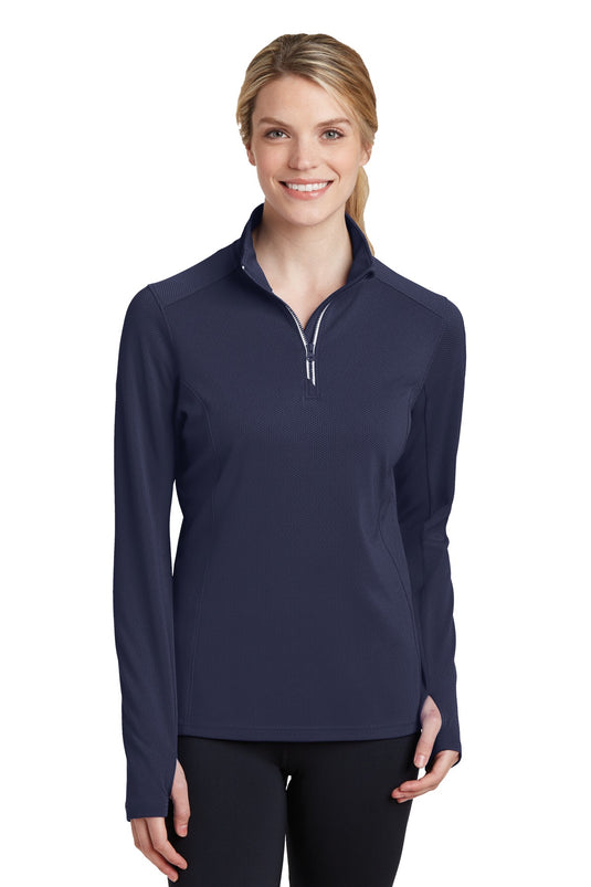 Sport-Tek Women's Sport-Wick Textured 1/4-Zip Pullover.  LST860