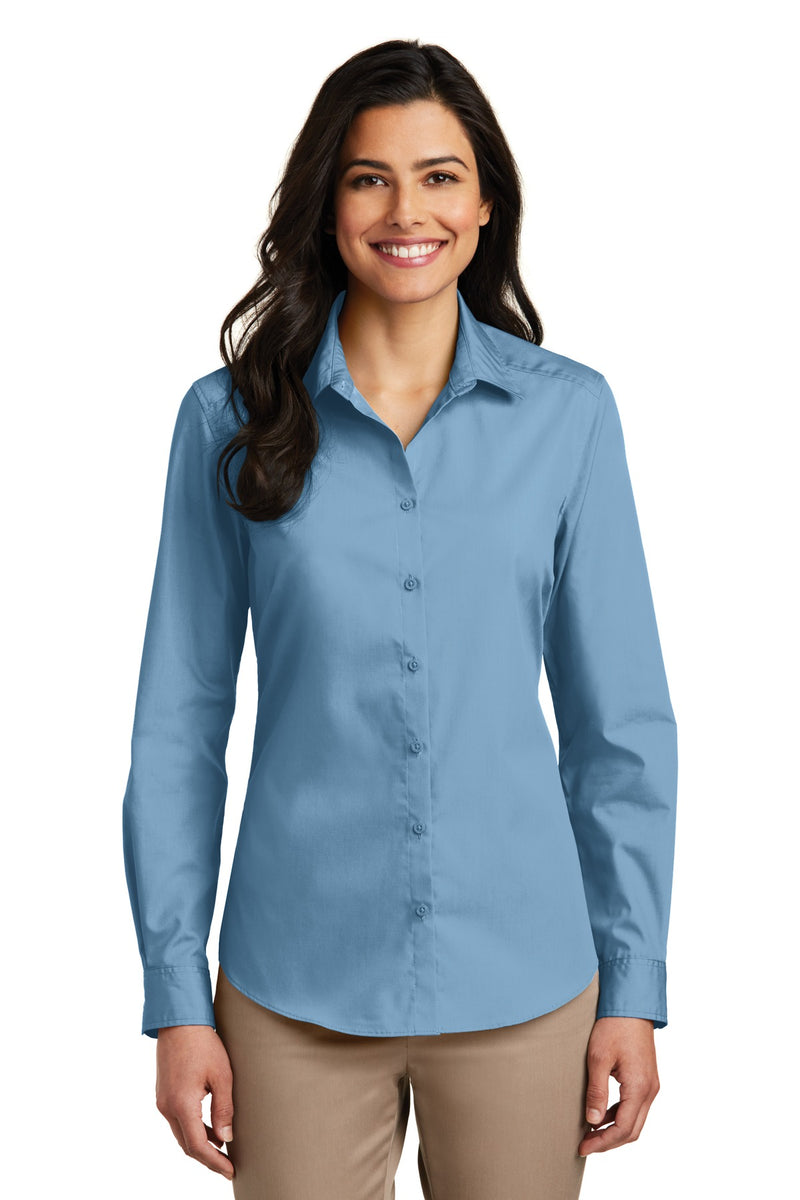 Load image into Gallery viewer, Port Authority Women&#39;s Long Sleeve Carefree Poplin Shirt. LW100
