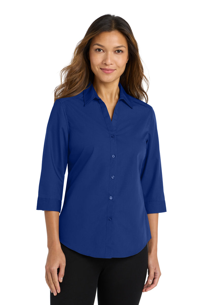 Load image into Gallery viewer, Port Authority Women&#39;s 3/4-Sleeve Carefree Poplin Shirt. LW102
