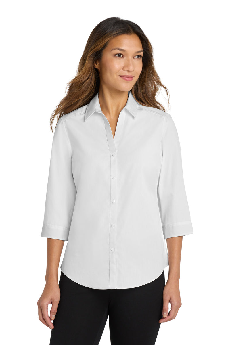 Load image into Gallery viewer, Port Authority Women&#39;s 3/4-Sleeve Carefree Poplin Shirt. LW102
