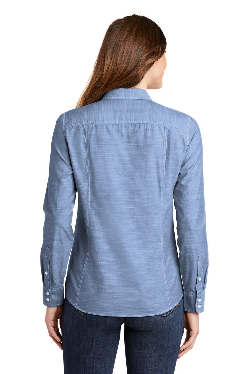 Load image into Gallery viewer, Port Authority Women&#39;s Slub Chambray Shirt. LW380
