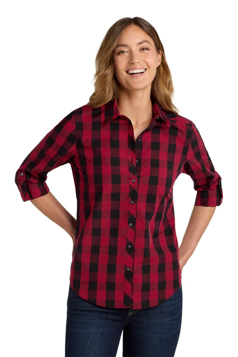 Load image into Gallery viewer, Port Authority Women&#39;s Everyday Plaid Shirt. LW670
