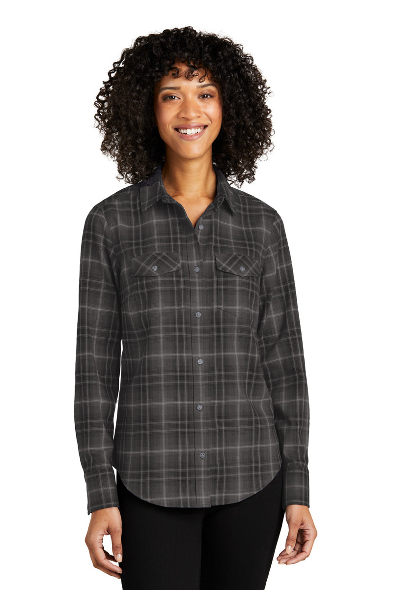 Load image into Gallery viewer, Port Authority Women&#39;s Long Sleeve Ombre Plaid Shirt LW672
