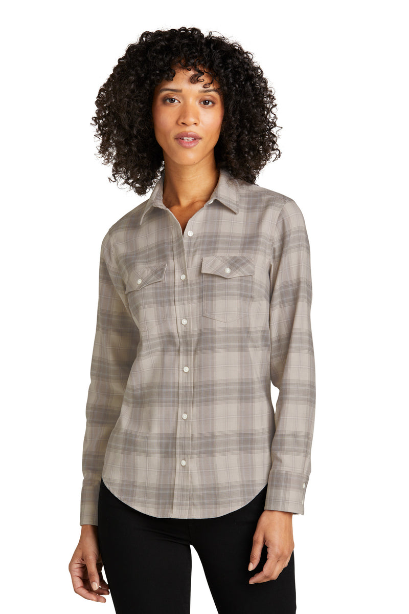 Load image into Gallery viewer, Port Authority Women&#39;s Long Sleeve Ombre Plaid Shirt LW672
