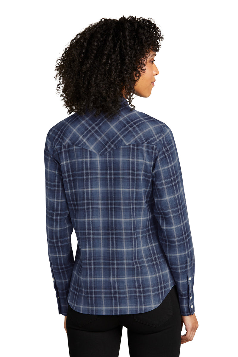 Load image into Gallery viewer, Port Authority Women&#39;s Long Sleeve Ombre Plaid Shirt LW672

